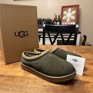 UGG Green Suede Mules with Cozy Lining